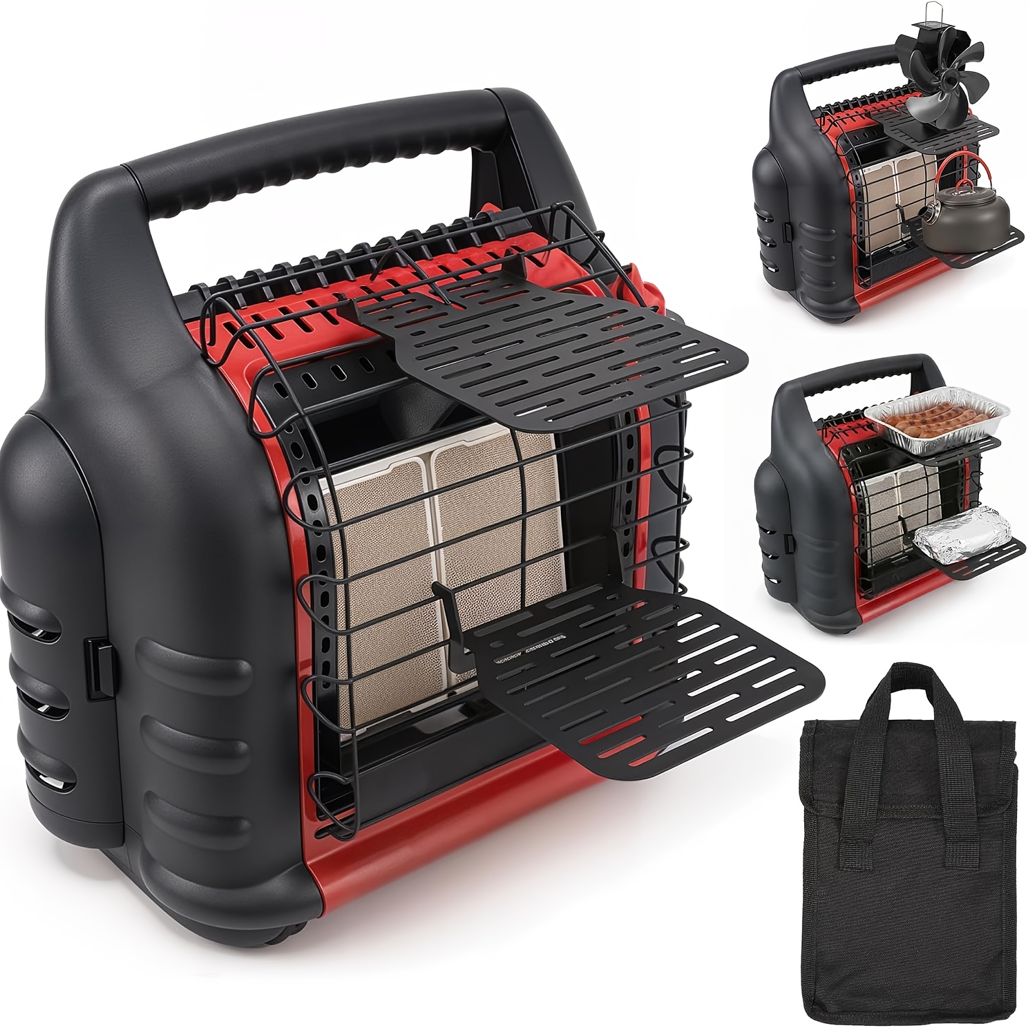 TEMU Universal Heater Bracket With Storage Bag - Holder For Wood Stove Fans & Heating Equipment, Outdoor Safe Support For Camping/patio/garage Use, Durable Heating Accessories