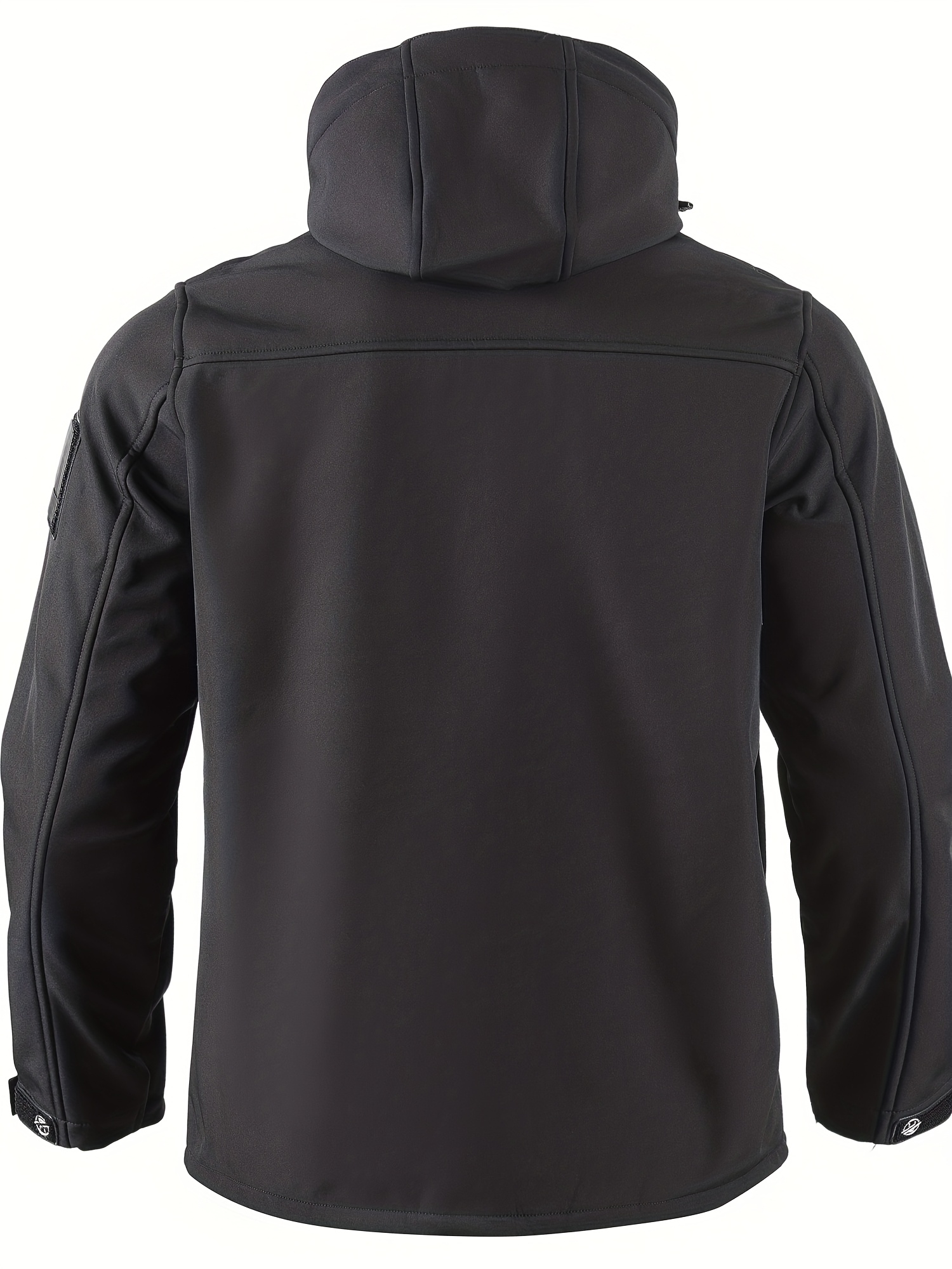 Men's Windproof Fleece-Lined Thickened Jacket with Hood and Multiple Pockets