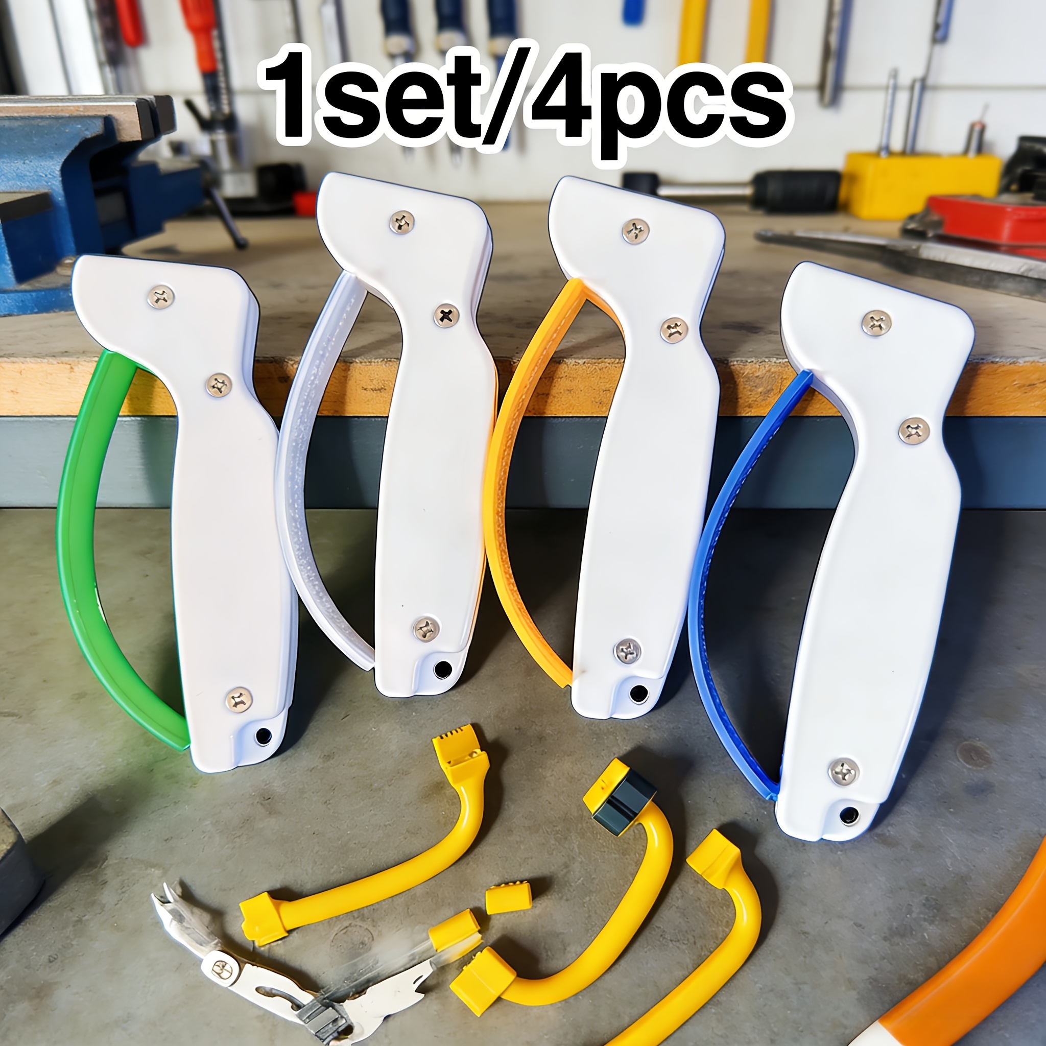 1set/4pcs Advanced Steel Knife Sharpener - Restore And Repair Pocket Knives, Serrated Knives, And