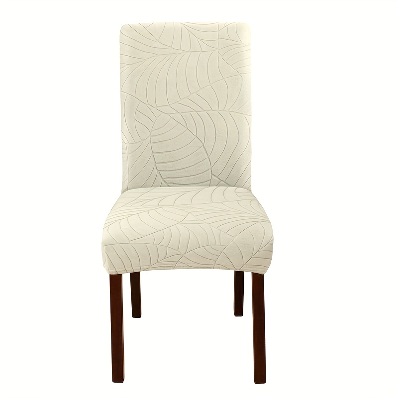 TEMU 1 Housse de chaise jacquard feuilles, protection universelle pour chaises, housses de de chaise pour salon, cuisine, mariage, hôtel