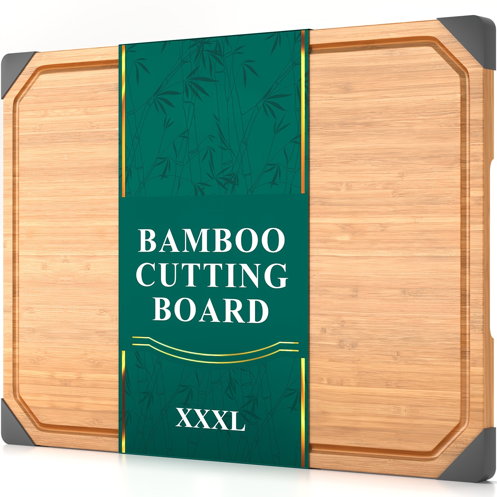 

Bamboo Cutting Board, 24" Wood Cutting Boards For Kitchen With Non-slip Rubber Feet Wooden Chopping Board For Meat And Vegetables, 3xl