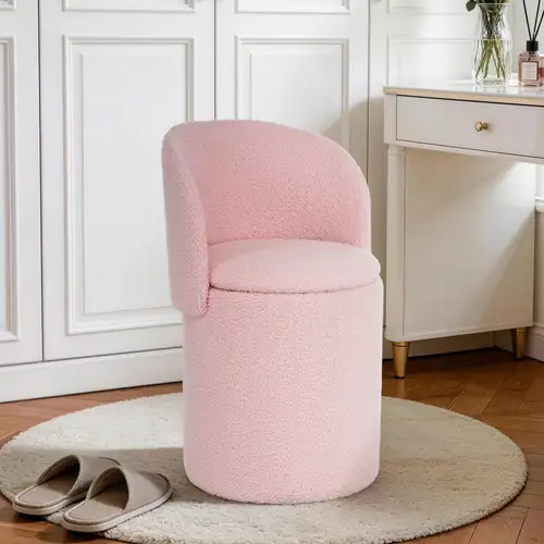 pink dressing table and chair HONEY JOY 2-Piece Wood Top Pink Kids Vanity Set Princess Dressing Table and Chair with Mirror 2-Color LED Lights TOPB008500