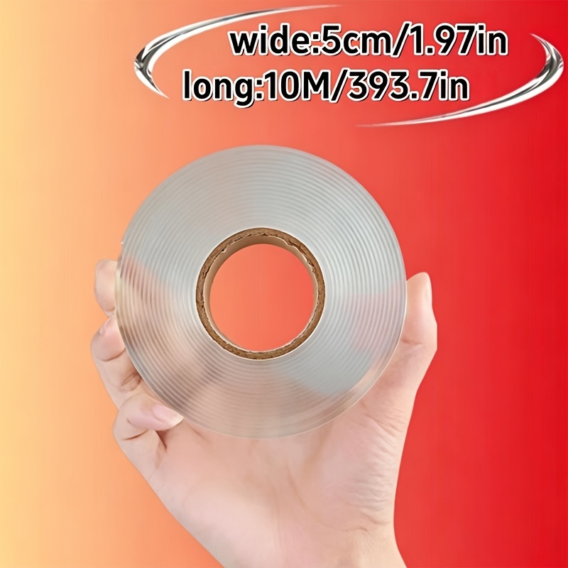 TEMU 2 Rollen Super Sterke 393.7-Inch Nano Dubbelzijdige Tape - Herbruikbaar, Geschikt voor Plastic, Hout, Brillen, Metalen | Geschikt voor Thuis- en