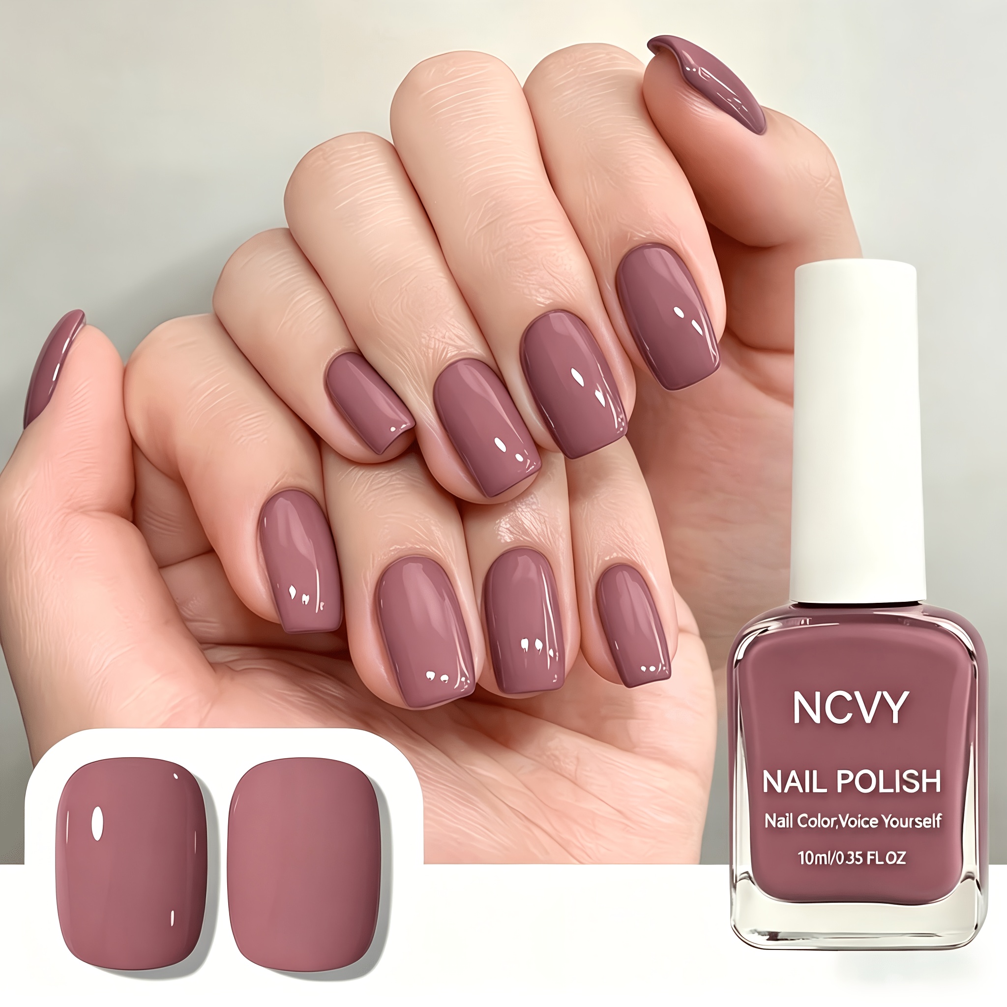 TEMU Ncvy Pink Quick-dry For Nail Strengthening Oil-based For Nail Polish 1pc 10 Ml, Contains Keratin, Long-lasting Formula For Weak/soft For Nails,
