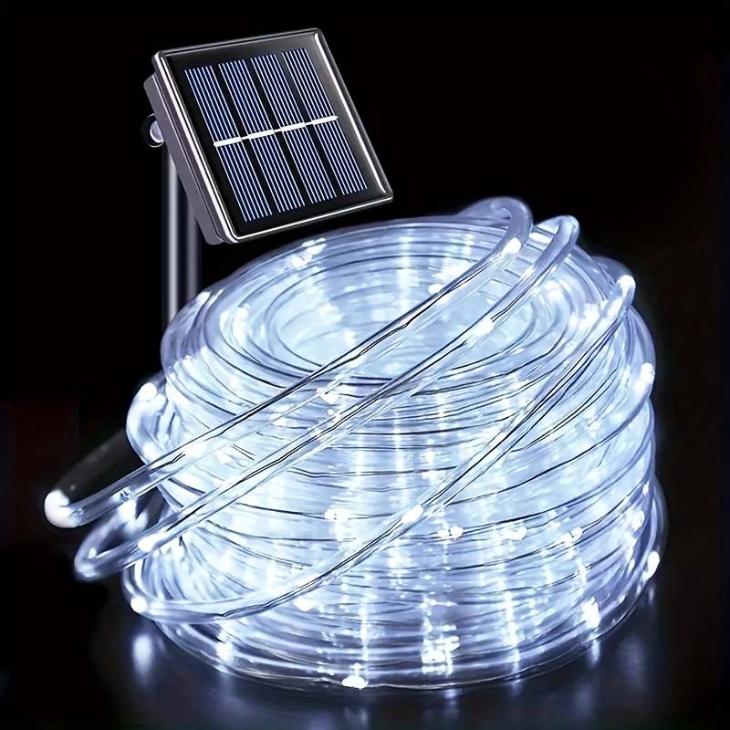 TEMU Multicolor Solar Tube Lights 1pc 32ft 100led 8 Solar Powered Outdoor Lights, Flexible Clear Tube Lights For Garden, Backyard, Patio, Deck, Pool,