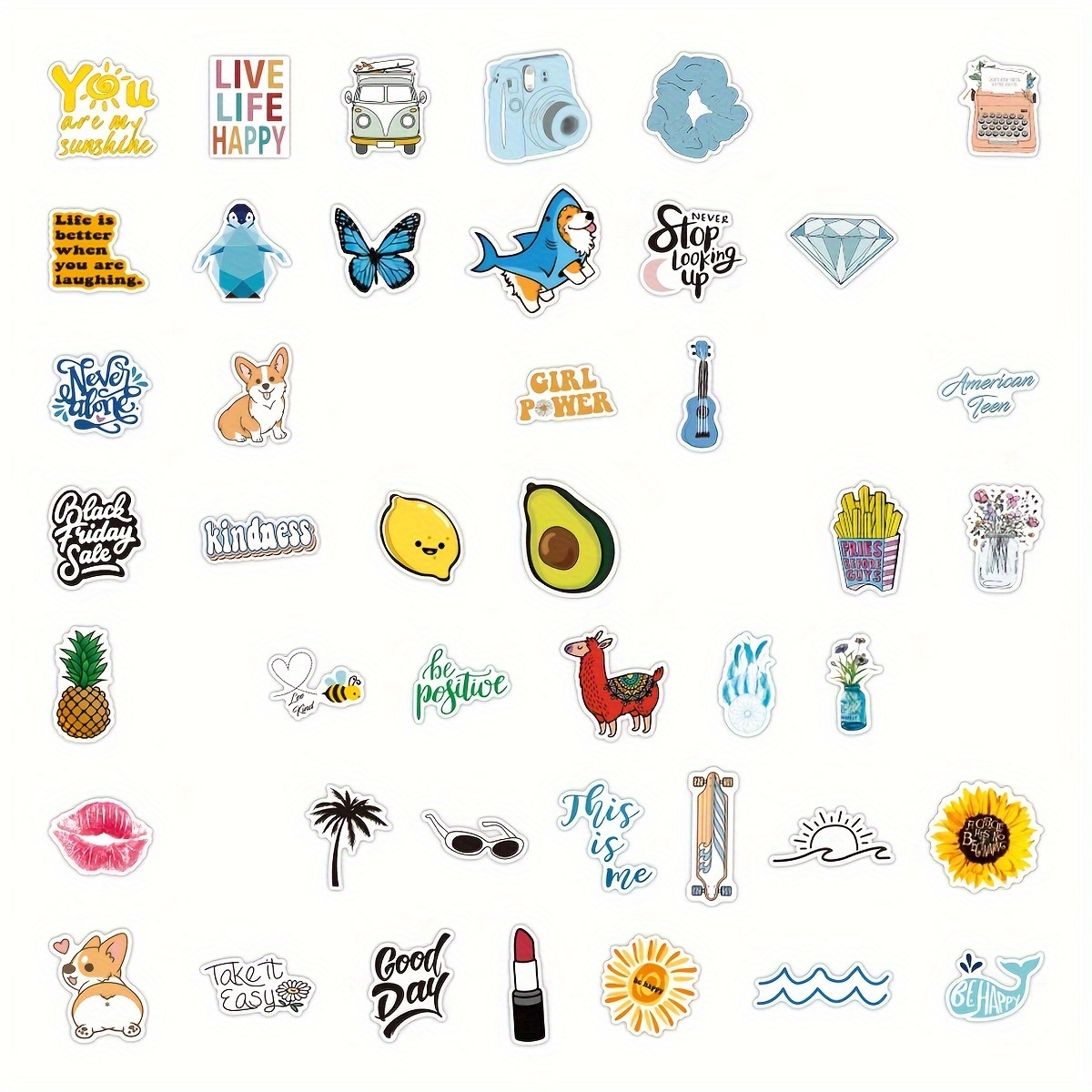 Aesthetic Stickers for Water Bottle,Cute Bottle Stickers,50pcs Waterproof Vinyl  Stickers Pack for Water Bottles, Laptop, Guitar,Computer,Phone, Trendy Cute  Stickers for Teens Kids (Aesthetic) - Yahoo Shopping