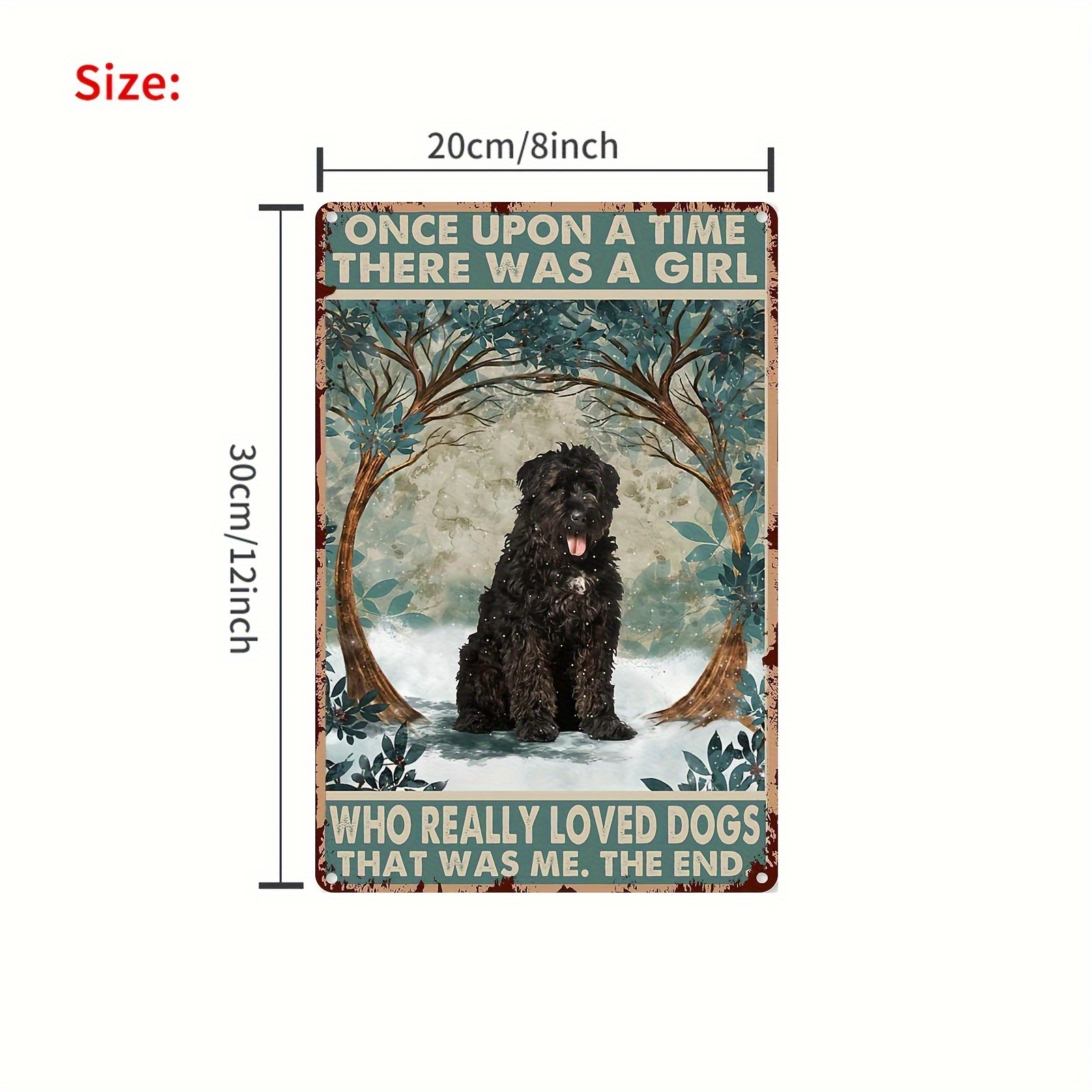 TEMU 2d Flat, 2d Flat Art Vertical Oblong Metal Poster Frame - Dog Lover De Flandres Enthusiast Tin Sign - Wall Art Decor For Animal Theme Rooms,