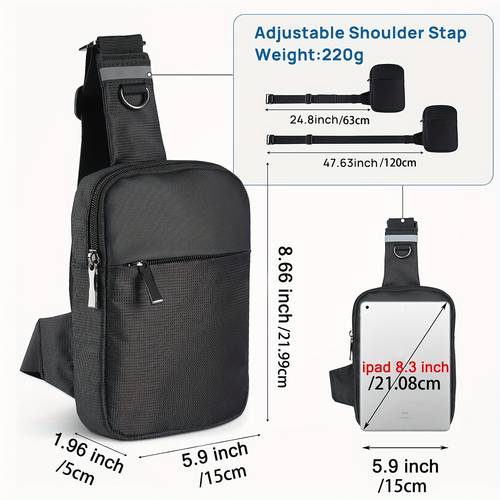 objektbild rfid-blockerande crossbody-väska med justerbart band – kompakt midjeväska bröstväska för vardag, blixtlåsfack, lättviktsdesign för män och kvinnor, , pendling, avslappnade utflykter – stöldskyddad väska, crossbody-väska, reseessentials, modern accessoar, hållbar konstruktion, liten väska, frekvent , pendling, stilfullt tillbehör, säkerhetsfickor, stadspendler