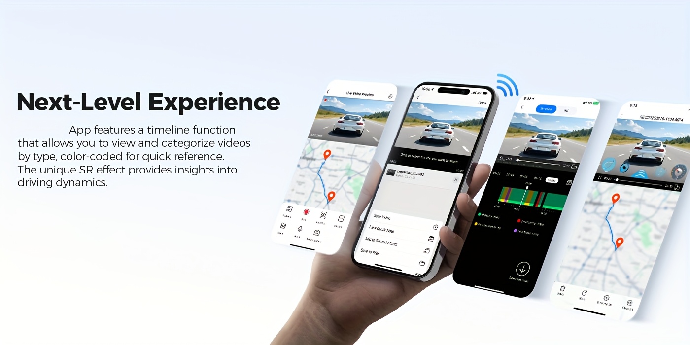 AZDOME Dash Cam, 12'' Large Screen, 1K Rear Cam, 4K+1K Resolution, Switchable Color Display UI, Loop Recording, App Control, WiFi&GPS, Powerful Night Vision, Voice Control, Free 128GB Card.