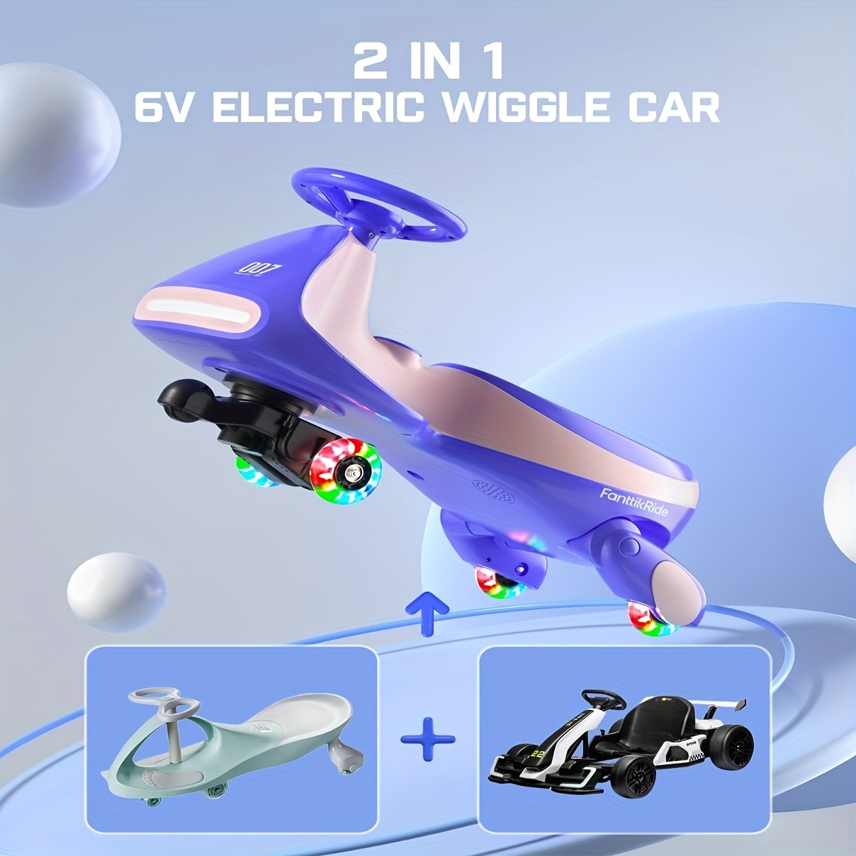 easter gifts for kids 6v electric wiggle car with pedal rechargeable battery 2 in 1 swing speed ride on toy anti flashing wheels 3 and up 150 lbs pink details 3