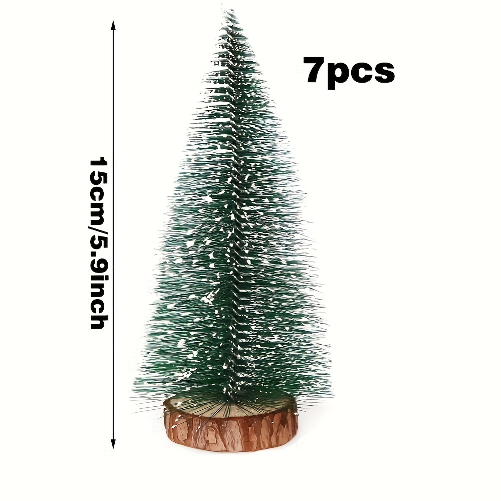 TEMU 7pcs Of Mini Christmas Tree Decorations, Artificial Bottle Brush-style Table Christmas Tree Holiday Decorations (green), Styling, Festive Table