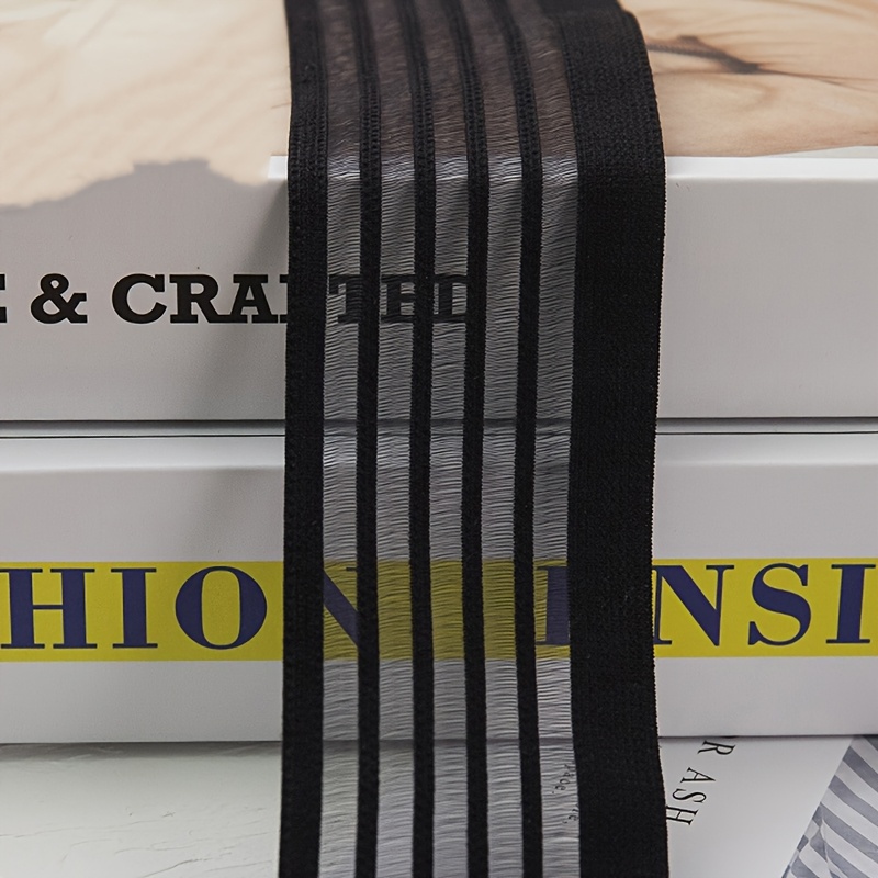 TEMU 5-yard Black And White Stretch Fishnet Ribbon, Clothing And Underwear Accessory, Skin-contact Elastic Band
