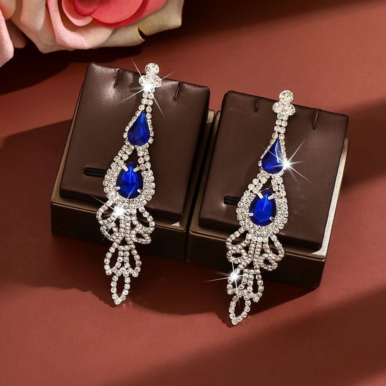 Women's Rhinestone Chandelier Teardrop Drop Earrings