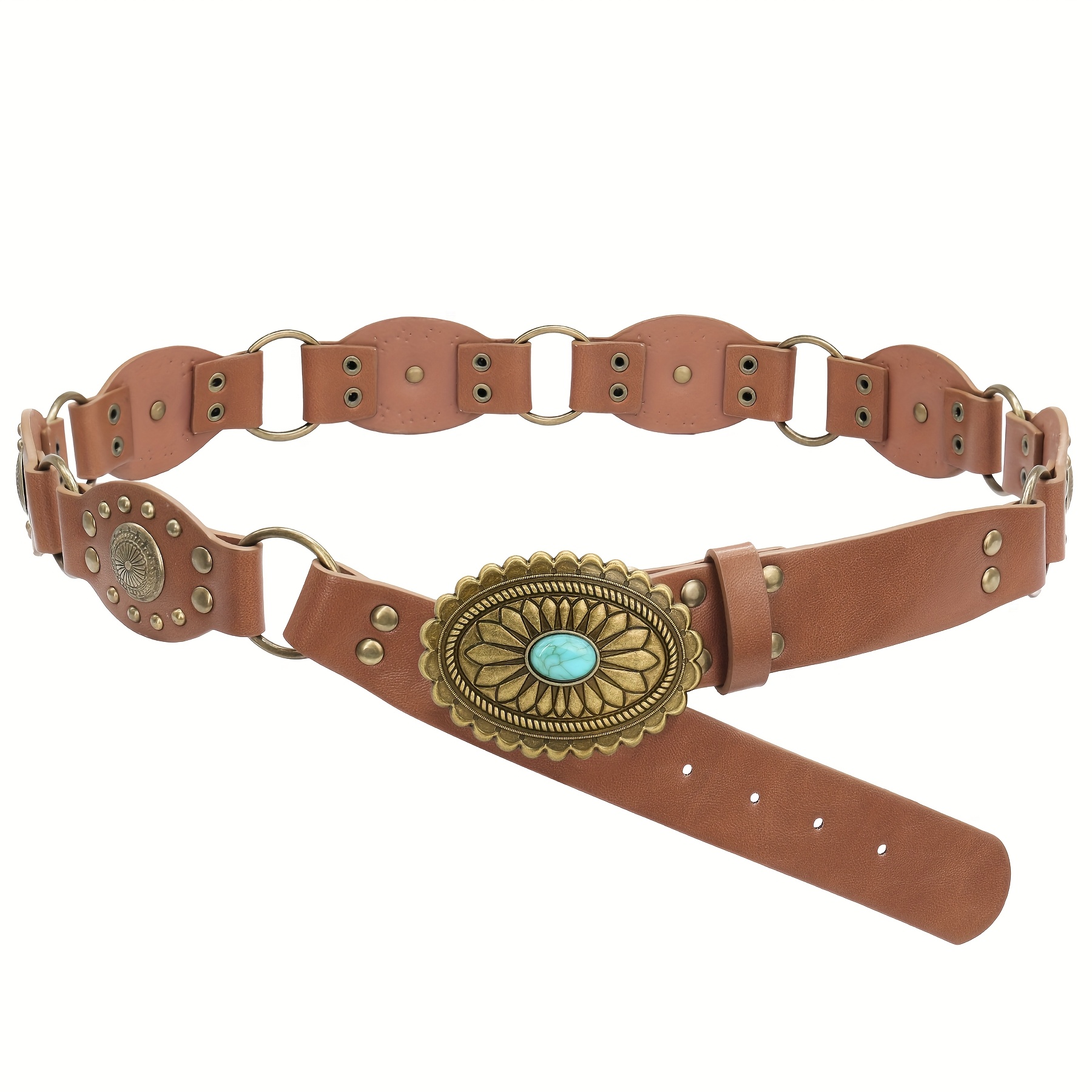 E-shop Damen Western-Gürtel, Vintage Cowgirl Bohemian Stil Taillengürtel für Jeans Kleider