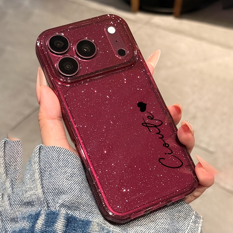 TEMU Phone Case: Personalized Customized Name Luxury Glitter Shiny Clear Transparent Soft Back Phone Case For Iphone 18 Pro Max 18 Pro 17 Pro Max 17