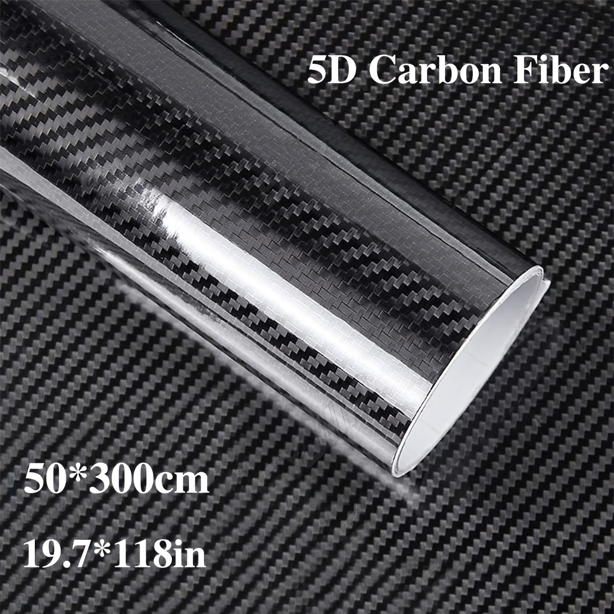 TEMU Ultra-realistic 5d Carbon Fiber Vinyl Wrap - Self-adhesive, Uv & Scratch Resistant Decor Film For Cars, Home, Office