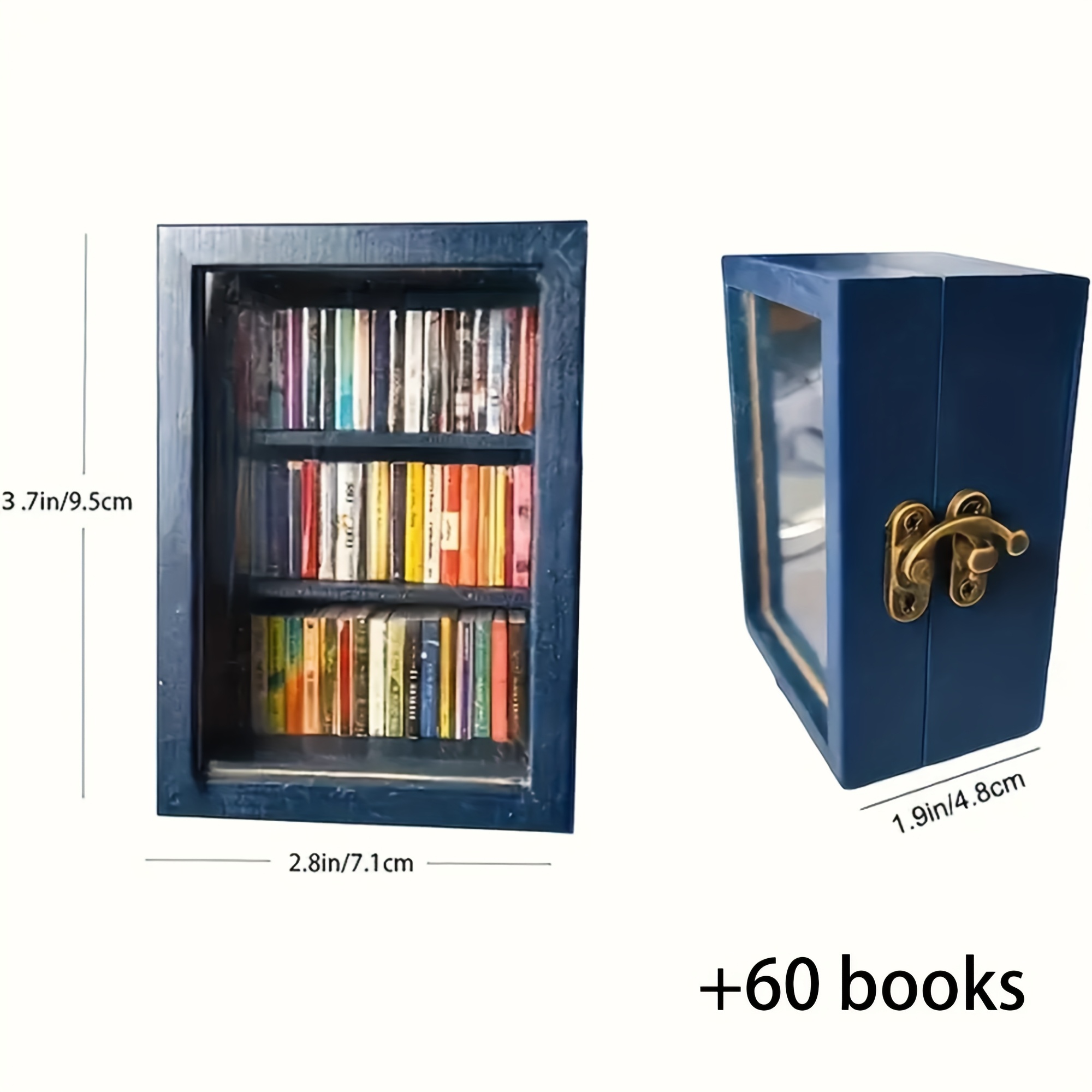 TEMU Étagère à livres miniature de 300 pièces avec 300 mini livres - Décoration en bois anti-anxiété , ou de poupée - pour les amateurs de livres et