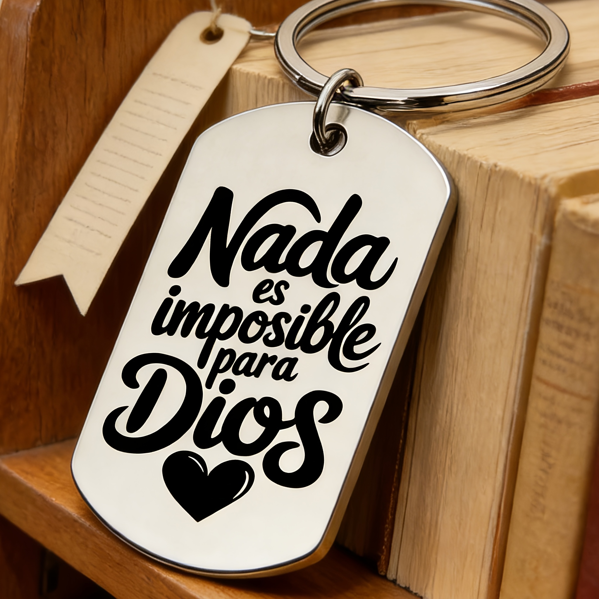 TEMU Llavero de acero inoxidable " Es Imposible Para ", regalo religioso inspirador unisex, adecuado para y familiares, regalo detallista y