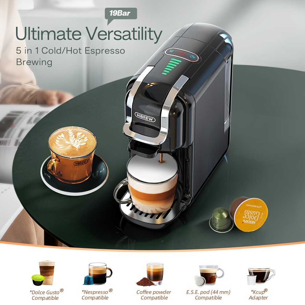 Macchina da caffè portatile HiBREW per auto e casa, macchina da caffè  espresso DC12V adatta per Capsule Nexpresso Dolce Pod caffè in polvere H4A