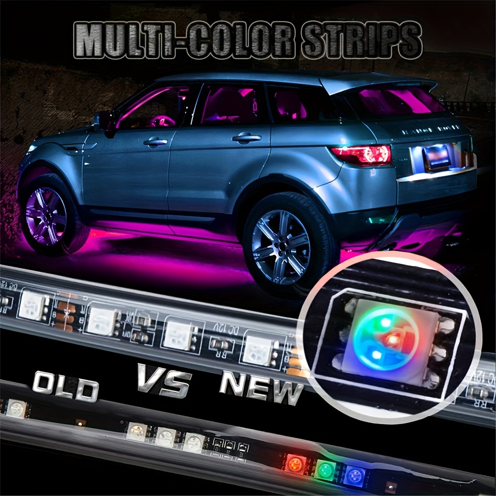 4pcs car underglow neon accent strip lights rgb bottom light with wireless remote control underbody light strips for car van suv truck 120 150cm details 3