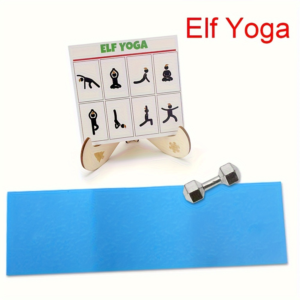 

Bgodpn Elf Yoga Poses Stand With Mat – Novelty Christmas Elf Props And Decorations, Non-electric, Festive Holiday Party Supplies For Elf Accessories