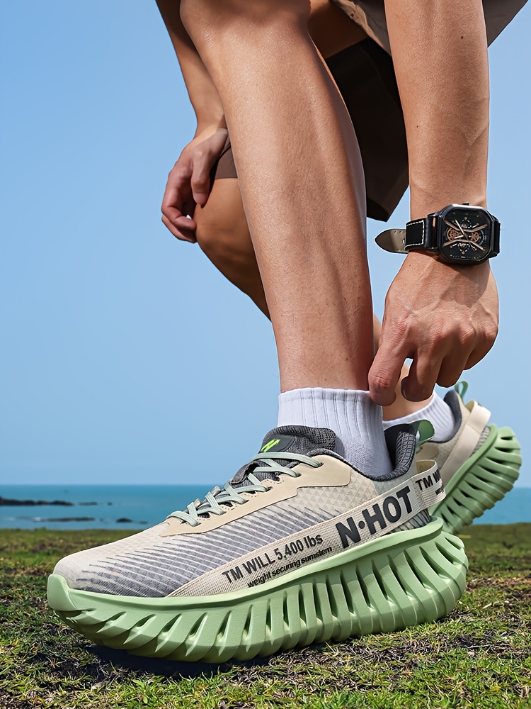 Sneakers, Men's Outdoor Trail Running Shoes, Breathable, Shock Absorption, Lightweight, Soft Sole, Training Mesh, Casual Fashion