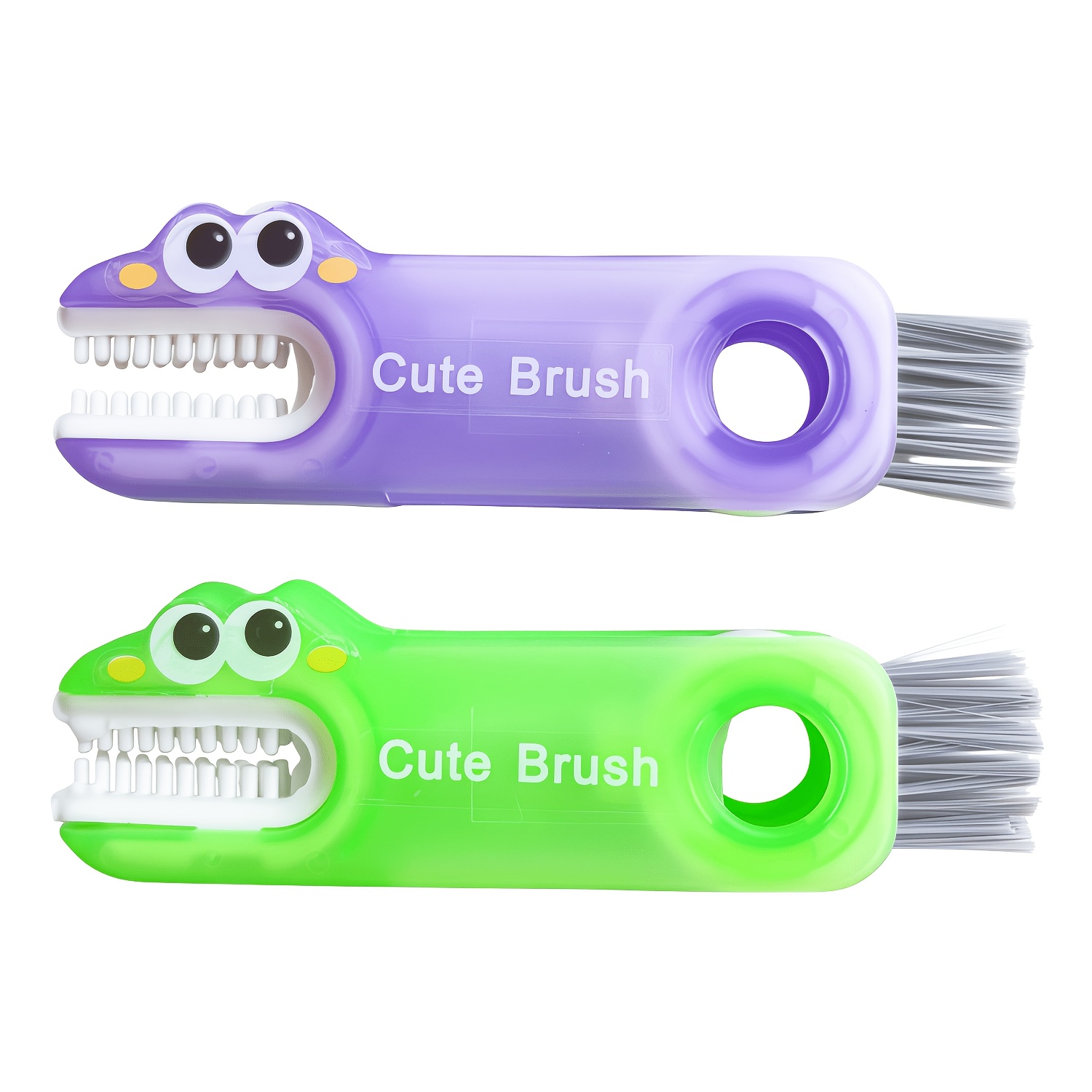 TEMU 2pcs Set 3-in-1 Cup Lid Cleaning Brush - Multi-functional Brush For Tumbler Lids, Water Bottle Caps And Cups, Detachable Mini Brushes For