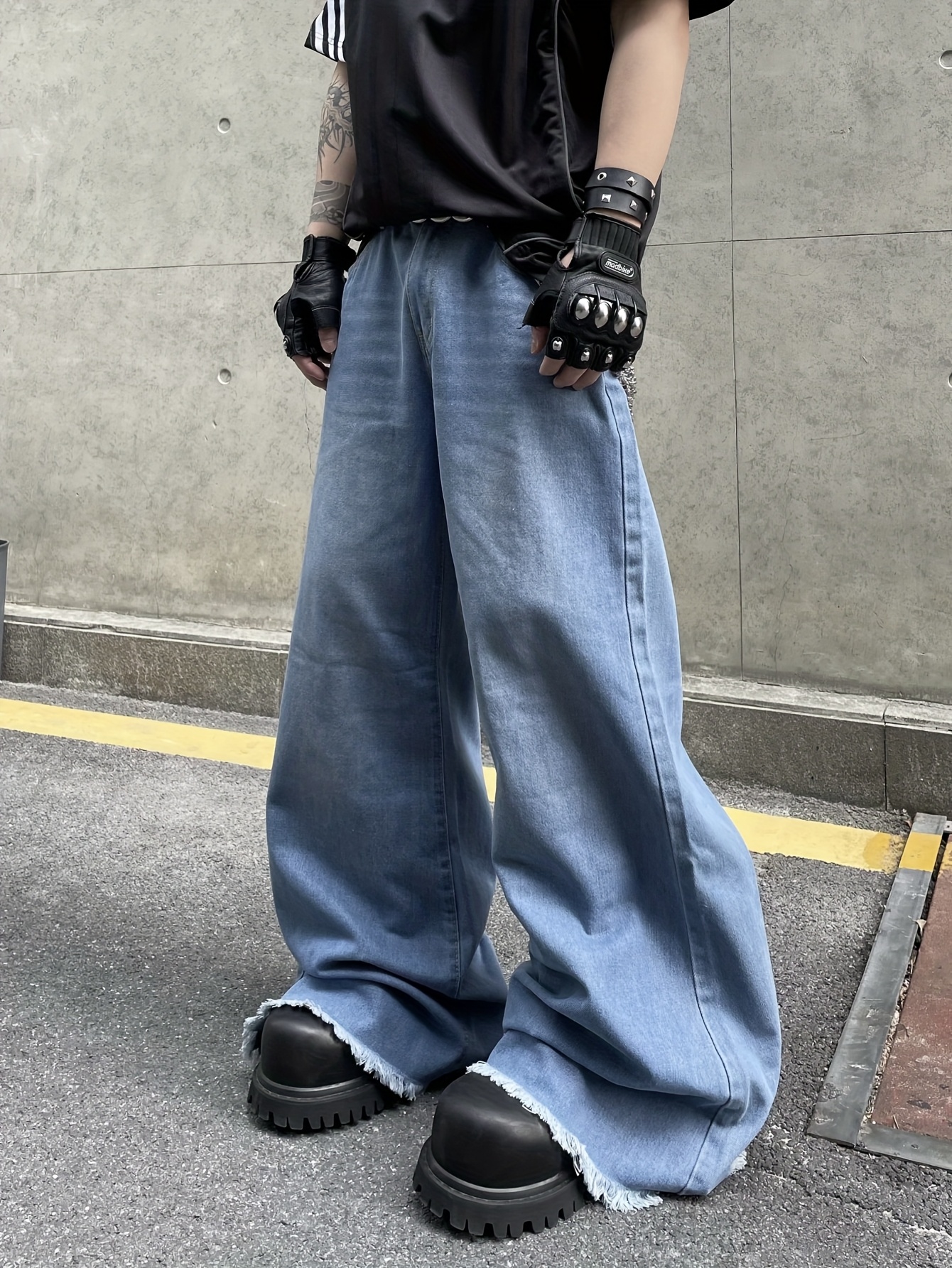 Wide Leg Bell Bottom Jeans Men Buy HAORUN Men's Wide Leg Flared