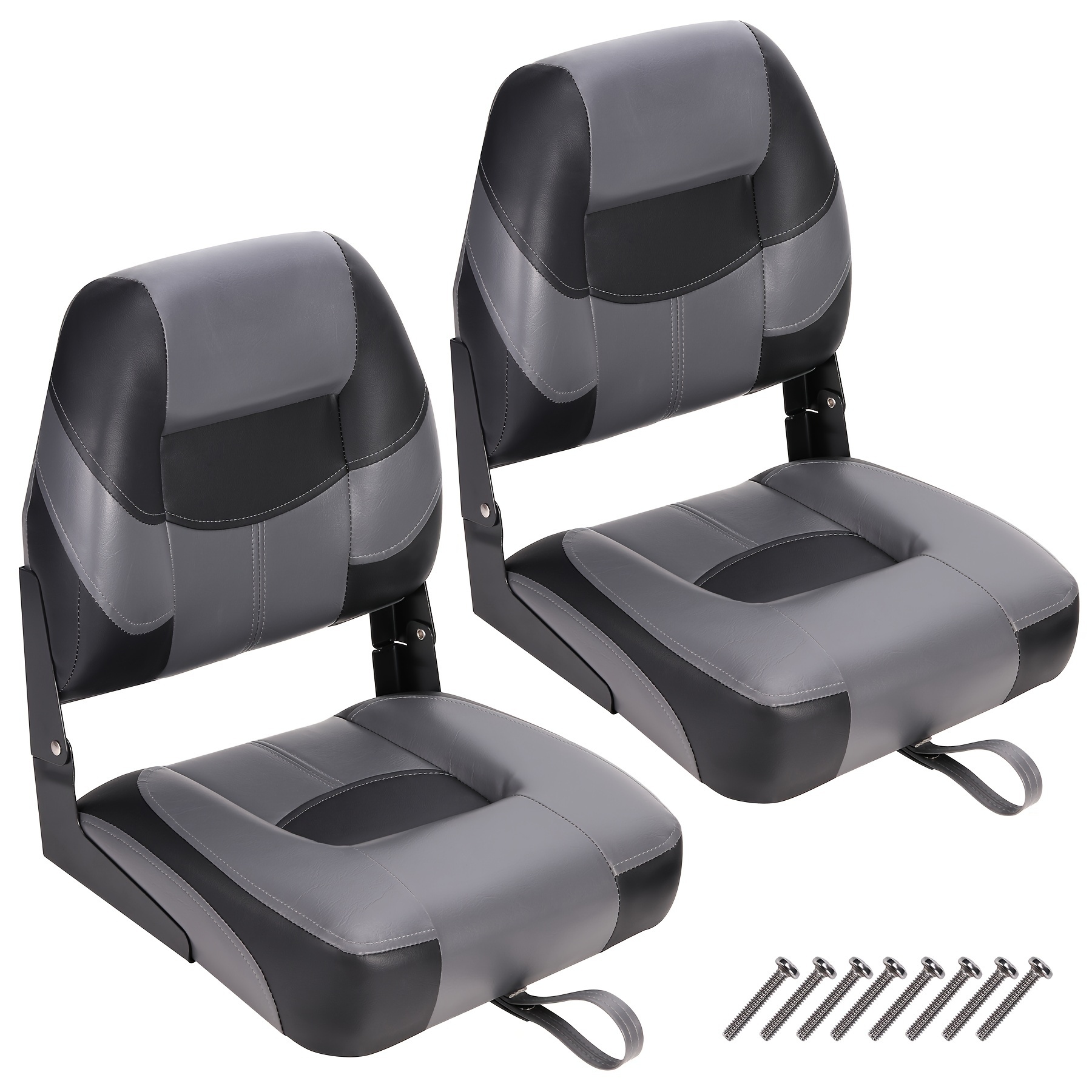 TEMU 2pcs Boat Seats, Low Back Fold-down Fishing Boat Seat
