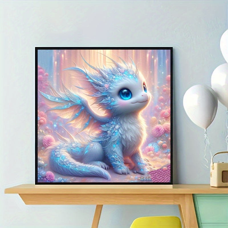 

Fantasy Blue Dragon Animal Diamond Painting Kit For Adults, 5d Diy Round Diamond Art, Beginner Friendly Acrylic Craft, Full Drill Gem Home Wall Decor Gift