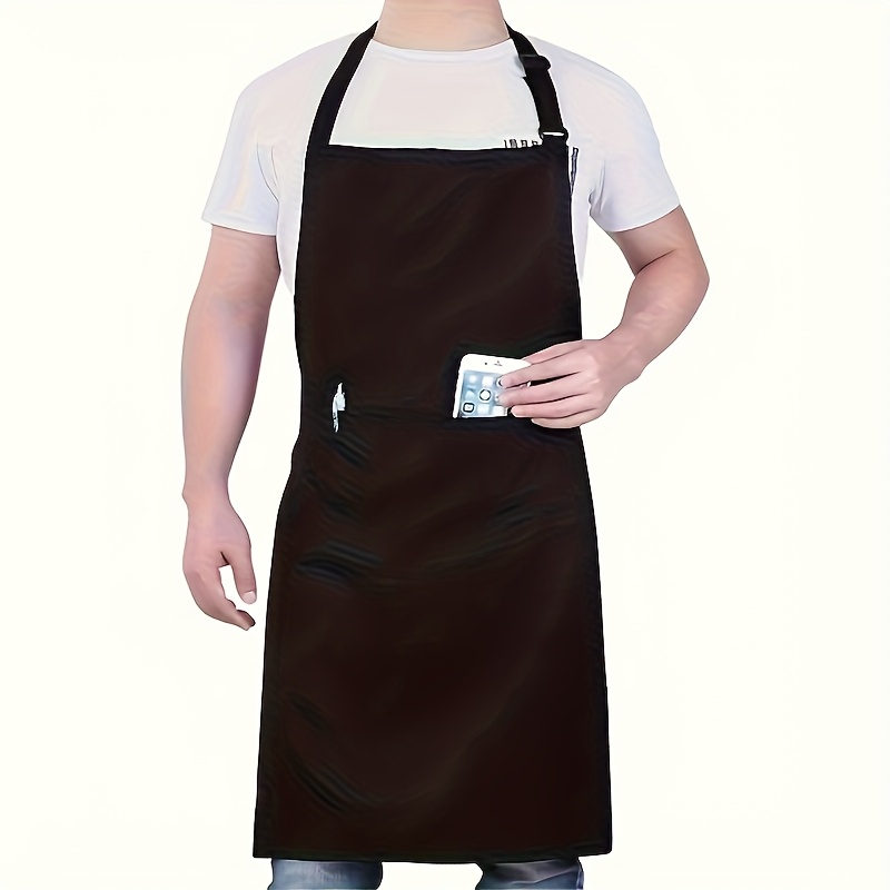 TEMU Adjustable Kitchen Apron - Made From Durable Polyester, Featuring A Flexible Neck Strap And Spacious Pockets - Is Personalized Gift For Cooking