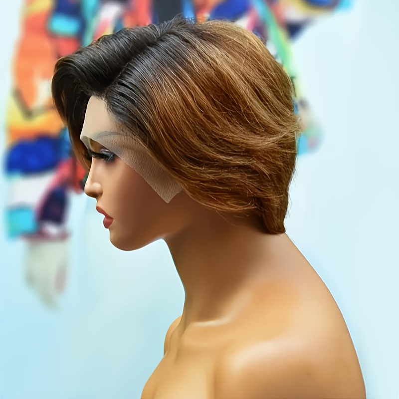 VARCILY Femme 150% Densité Perruque Courte Ondulée Bouclée, 20.32 cm Cheveux Humains Brésiliens Remy, 13*4 HD Lace Front, Pre Plucked avec Baby Hair, Perruque Pixie Cut Sans Colle pour un Look Naturel