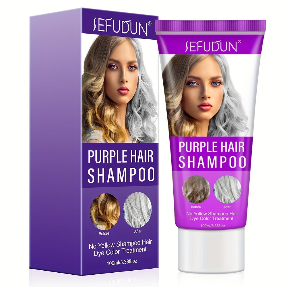 

100ml Purple Hair Shampoo, Color-treatment Shampoo For Blonde, Grey, Bleached And Highlighted Hair, Tones Yellow & Hue, Enhances Ash-grey Look