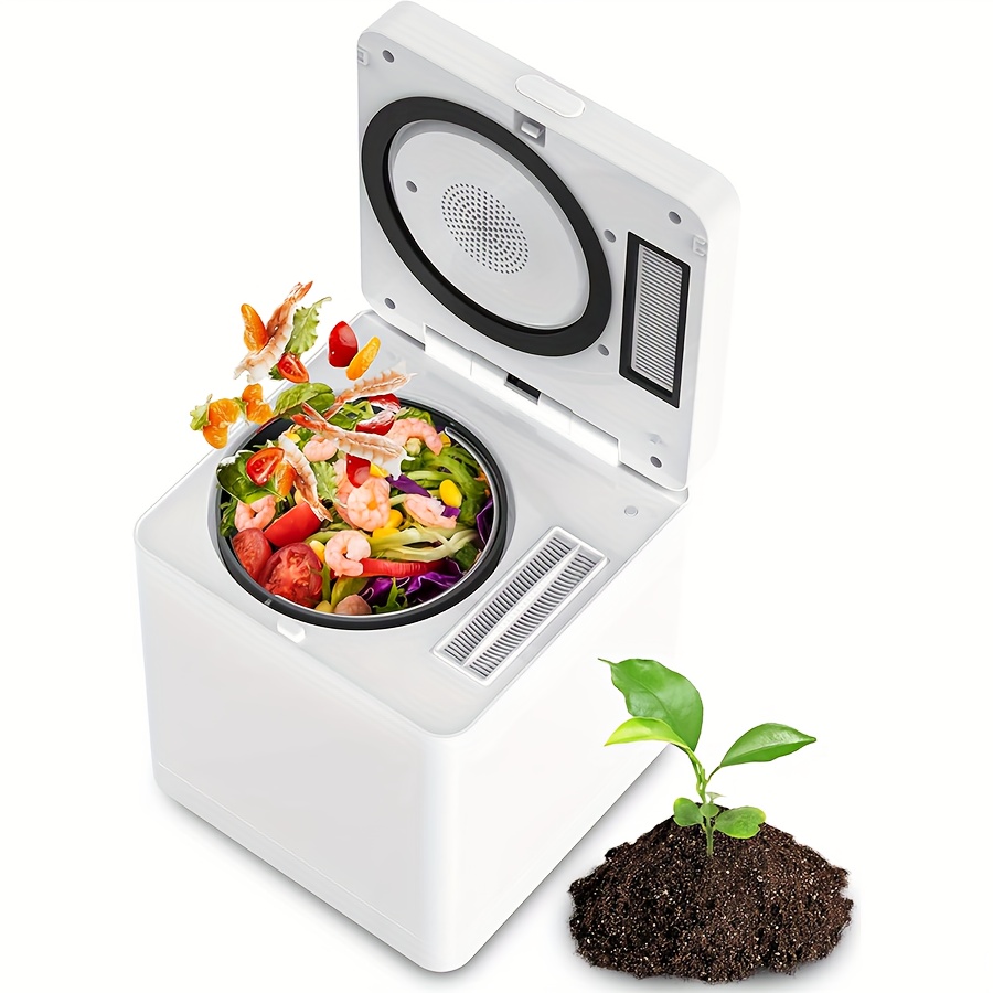 

1pc 4l Larger Capacity Electric Kitchen Composter, Bin, Indoor Outdoor Countertop Compost Machine With Smart Led Display, Auto-cleaning, Turn Into Fertilizer For Garden Kitchen Trash Cans