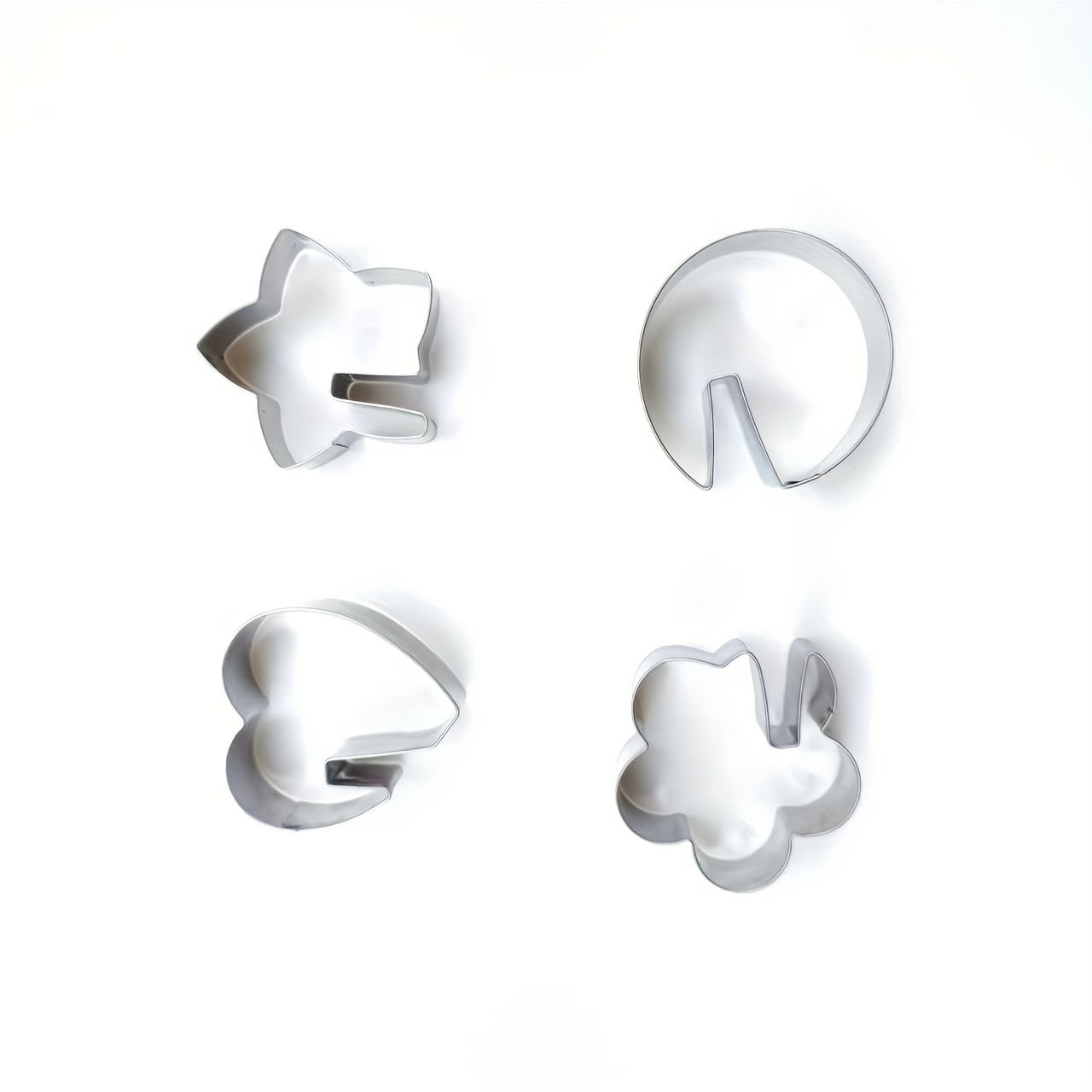 Image of 4pcs Stainless Steel Cookie Mold Heart Cup Hanging Mold, Stainless Steel Cookie Cutter Edge Mug Rim Cookie Mold Diy Cake Decoration