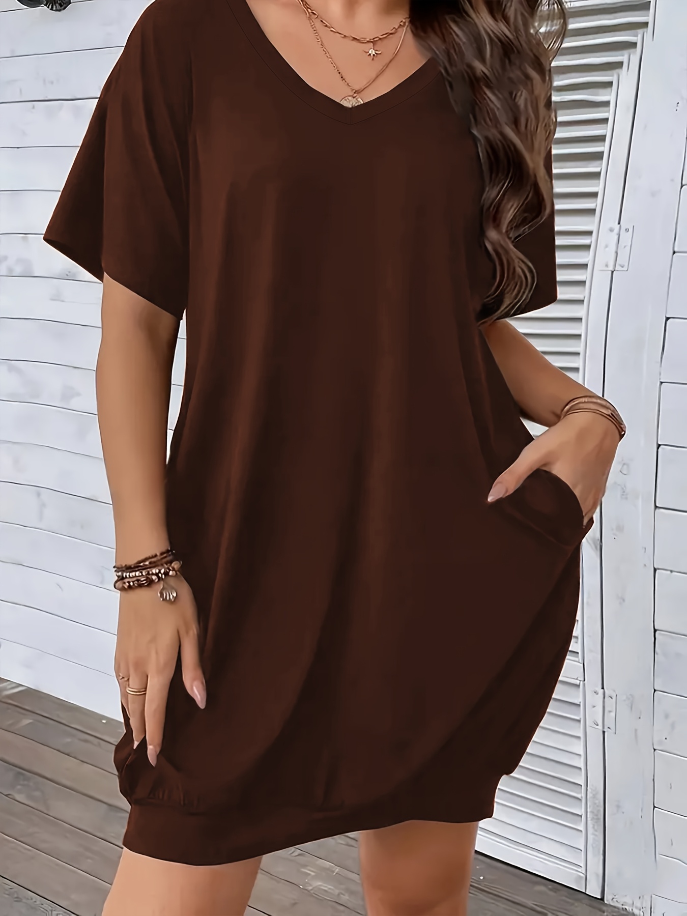 v neck t shirt dress with pockets ANRABESS Women Mini T Shirt Dress, V Neck Short Sleeve with Pockets, Soft  Medium Stretch Trendy Summer Casual Beach Vacation Green Small at Amazon  Women's Clothing store