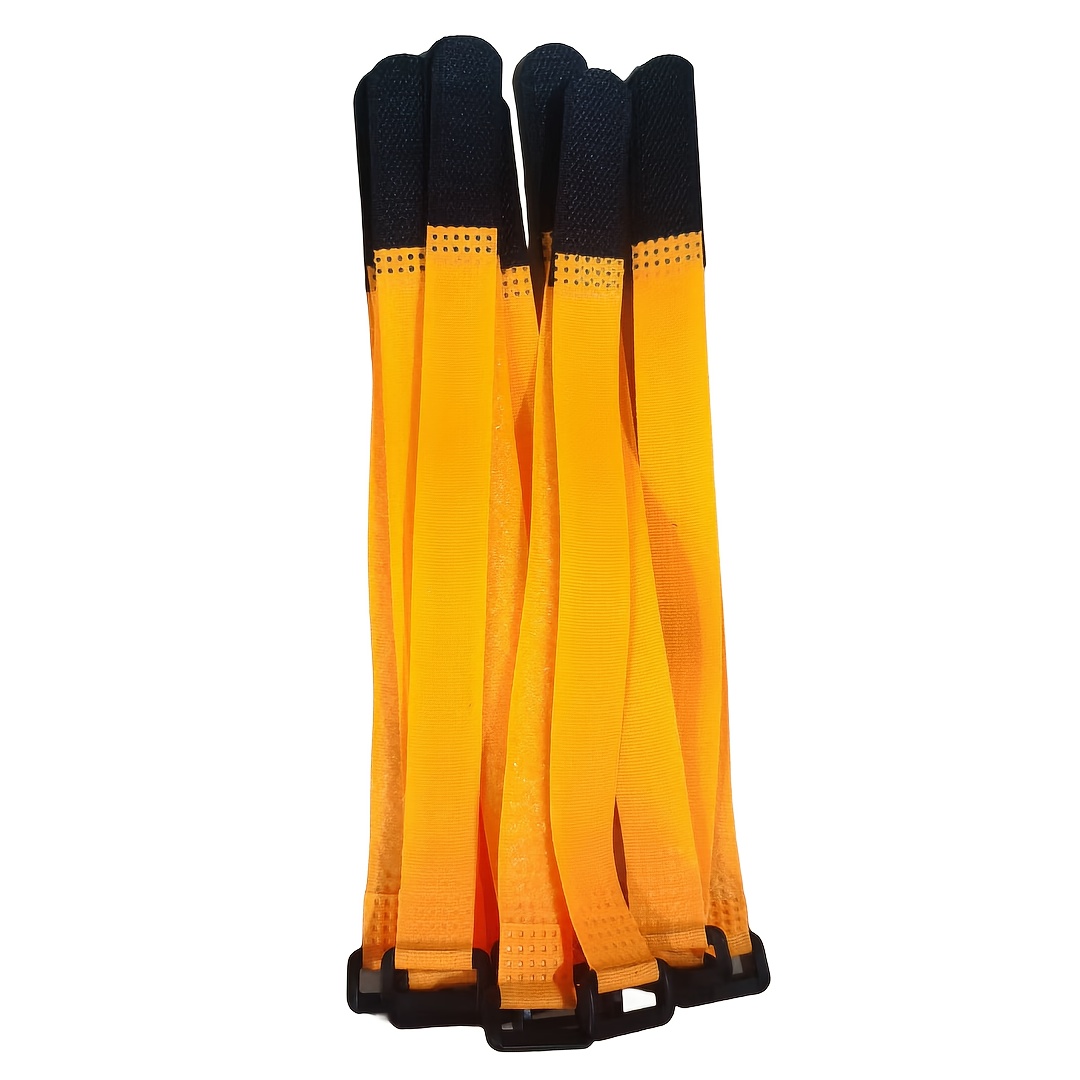 10pcs Adjustable Hook And Loop Cable Ties - Reusable Nylon Straps, , Fastening For Electronics Management