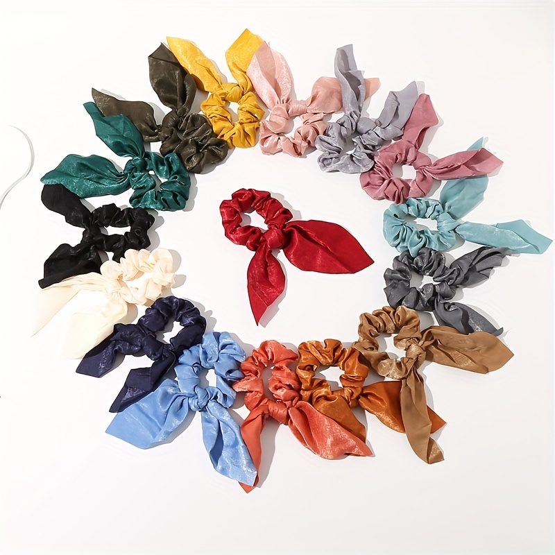 

16pcs Bowknot Scrunchies, Polyester , Women' Accessories, Christmas , Texture,