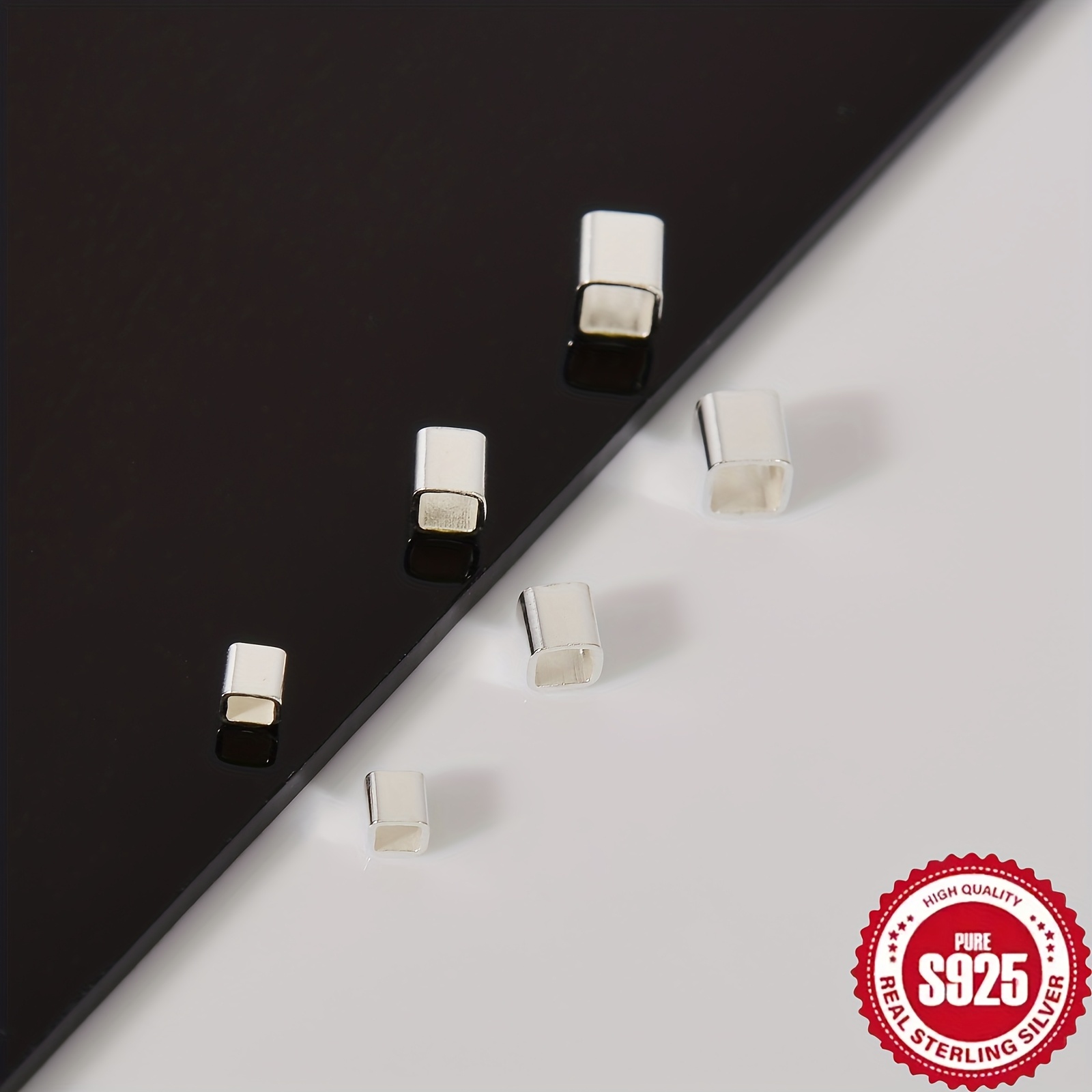 100pcs S925 Pure Silver DIY Spacer Beads for Jewelry Making