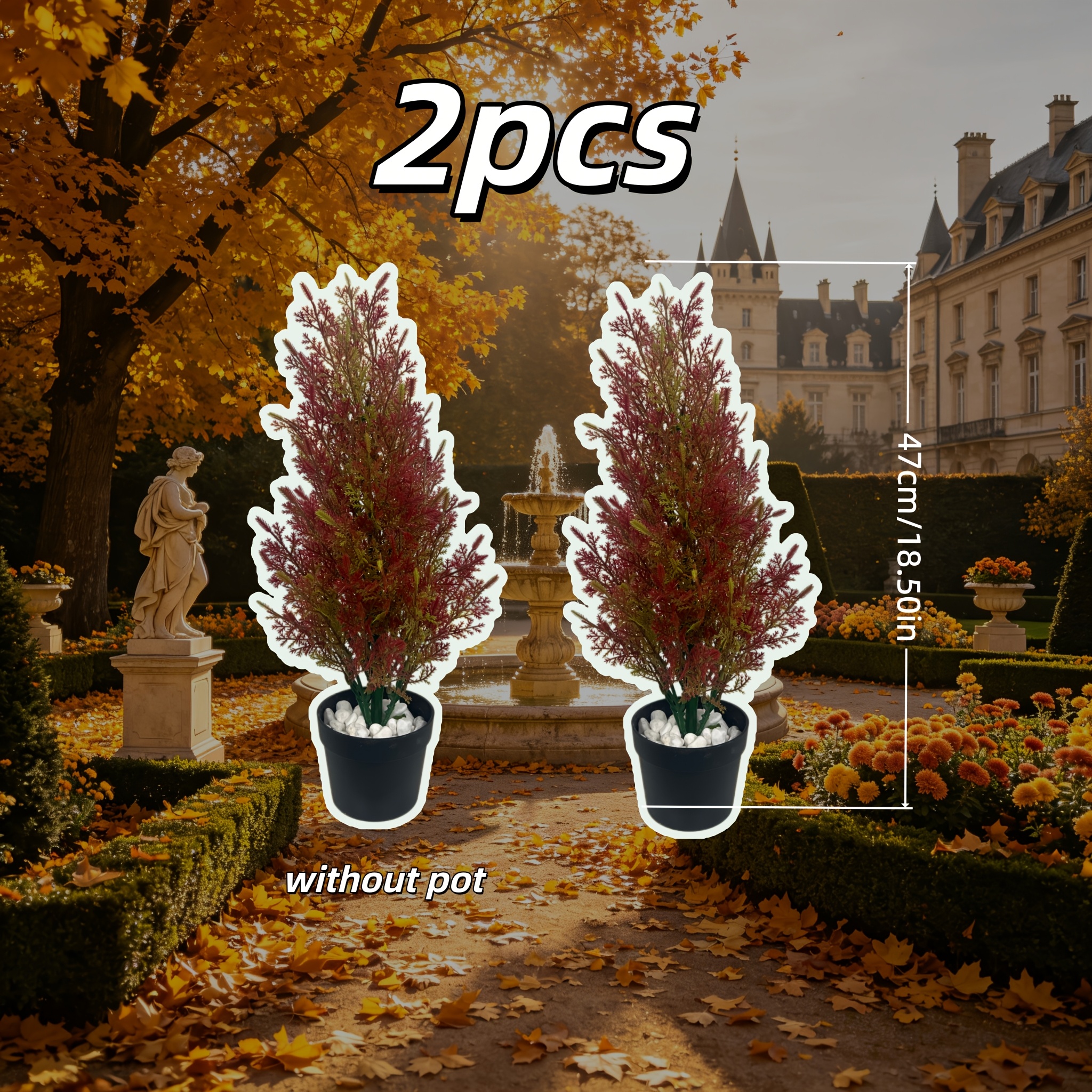 TEMU 2pcs Artificial Pine And | Artificial Trees | Maintenance-free, No Cleaning Required, Suitable For Living Room, Closet, Garden, Wall Corners,