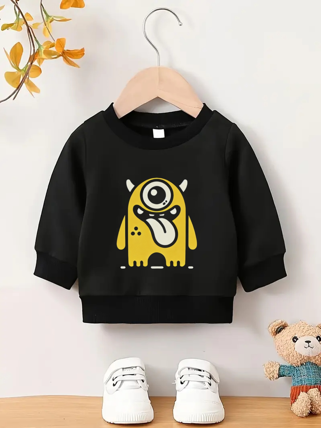 Felpa con cappuccio per bambini 67 numero a maniche