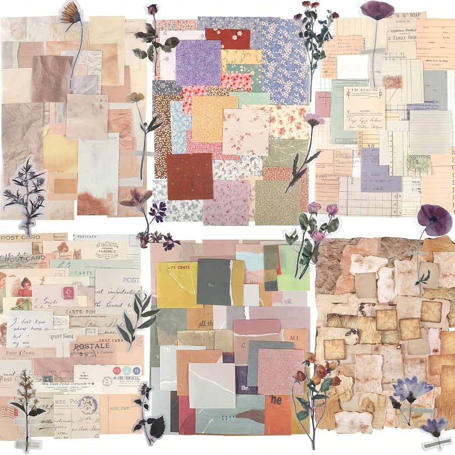 

360 Sheets Vintage Scrapbooking Paper Set, Aesthetic Decorative Craft Paper, Assorted Sizes Junk Journal Supplies, Floral Theme Diy Planner Accessories For Bullet Journaling And Art Projects