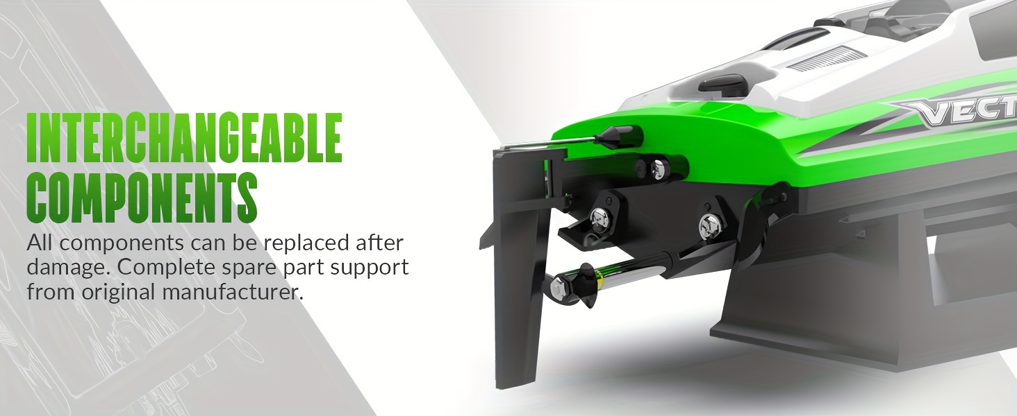 VOLANTEXRC RC Boat 20MPH Fast RC Boat for Adults 2.4Ghz Remote Control Boat for Pools And Lake with 2 Rechargeable Batteries Toys Gifts for Boys Girls Green