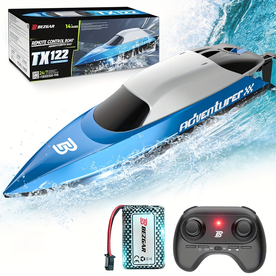 

Tx122 Rc Boat - 2.4ghz Rc Boats With Rechargeable Battery, Top Speed 20+mph Fast Rc Boats For Adults & Kids, Remote Control Boat For Pool & Lake, Radio Controlled Boats With Double-hatch Design