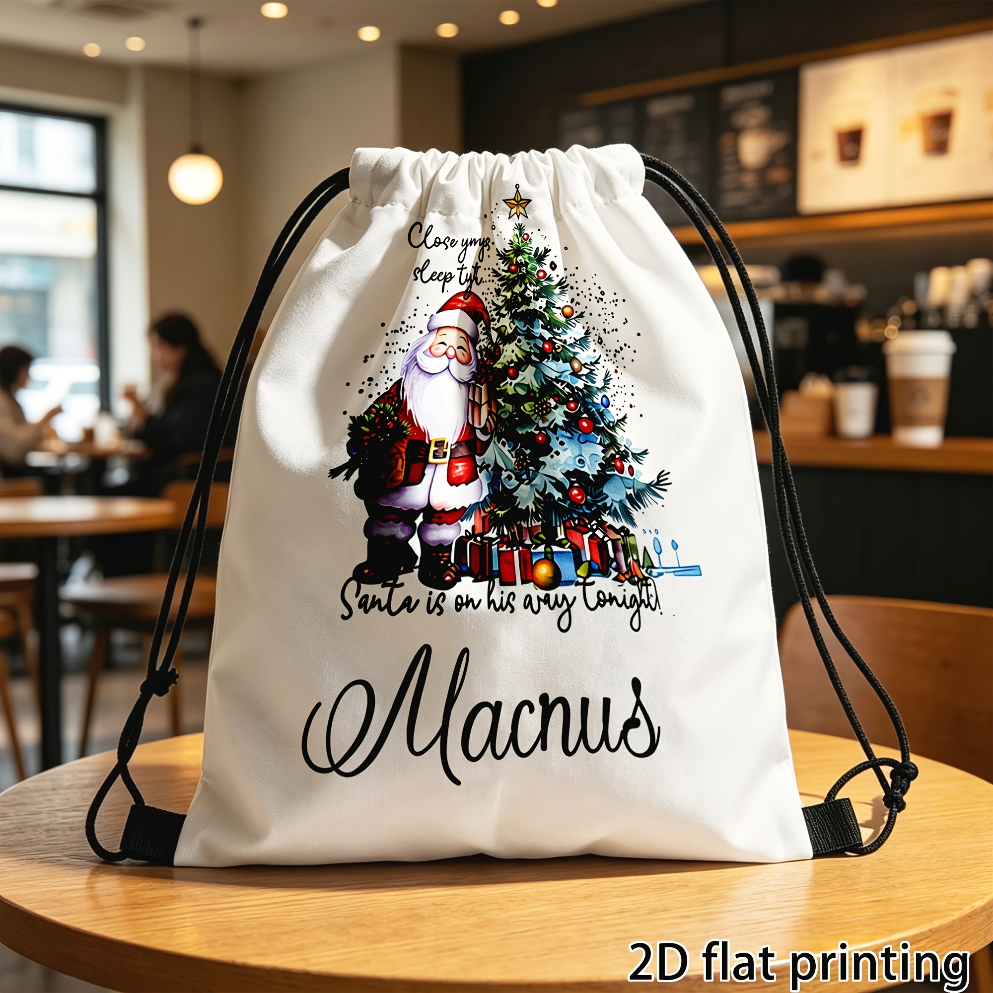 TEMU Mochila de regalo personalizada con /texto y etiqueta de autodefinida - Cordón de ajuste de cara adecuada para Navidad, , - para hombres y