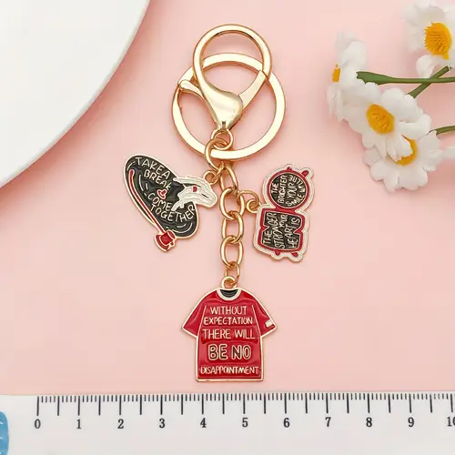 hip hop style keychain charms unique alloy bag accessories with take break without no disappointment designs cute handbag charms for purse key organizer cute keychain accessories purse decoration design durable charms