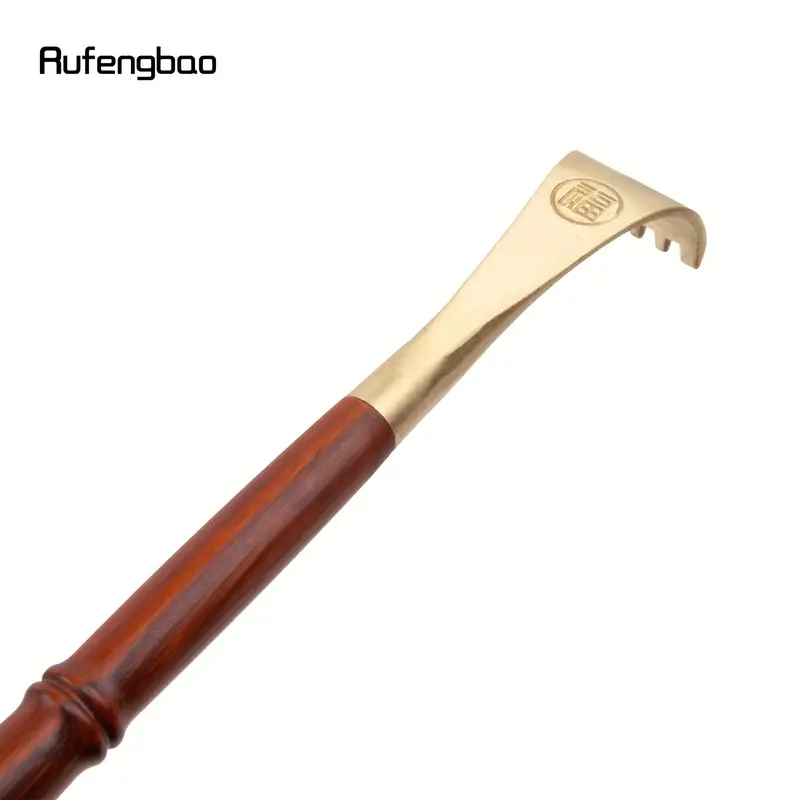 wooden scratcher back massager ergonomic handle with blue ribbon smooth curved design for reach areas durable red golden for personal use tool selfmassage aid elegant personal care polished wood durable wood craft wood home relaxation Product details 9