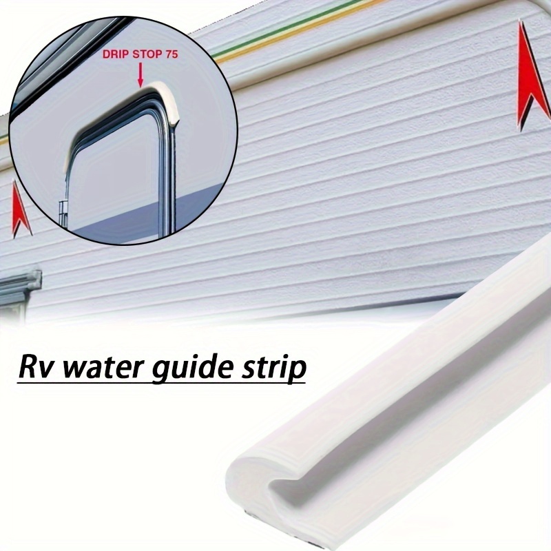 

39.37in/118.11in Rv Water Guide Strip - Aging-resistant Rubber Seal For , White Weatherproofing Strip For Windows & Roofs, Prevents Water & Enhances Insulation, Window Sealing Strip | | Installation