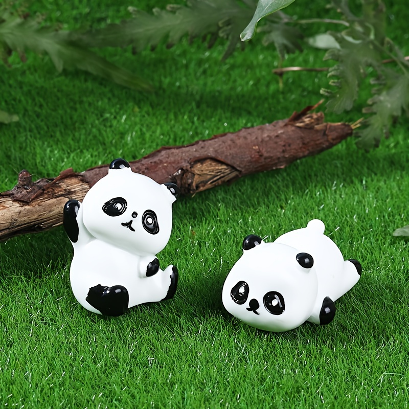 Panda Figurine Resin Panda Fishing Animal Sculpture for Garden