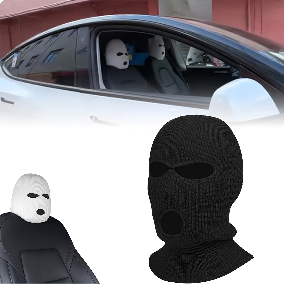 Halloween Kopfstützenbezüge 2er Set - Gruselige Augen Auto Deko Für Fahrer & Beifahrer